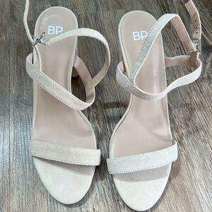 BP Women's Cream Strappy Heels